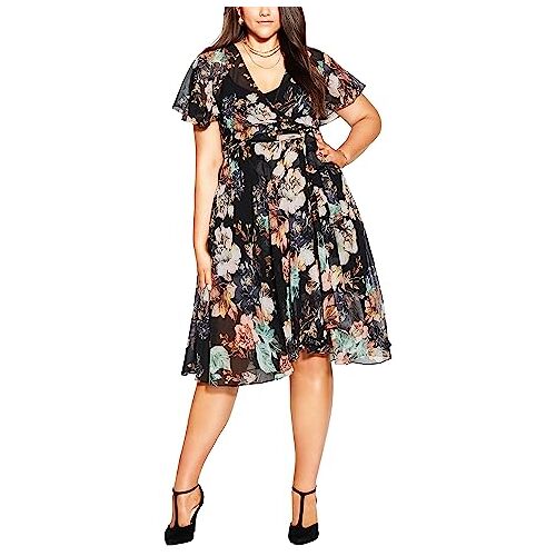 CITY CHIC Dames Plus Size Jurk Epic Fleur, Epische Fleur, 42 grote maten