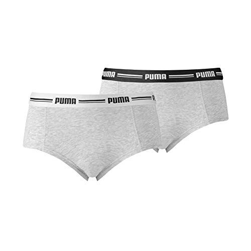 PUMA Hipster Panties voor dames, verpakking van 2 stuks, grijs/grijs, S