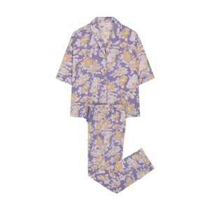 women'secret Damespyjama met lang overhemd, bloemen lila pyjama-set, XL, lila, XL