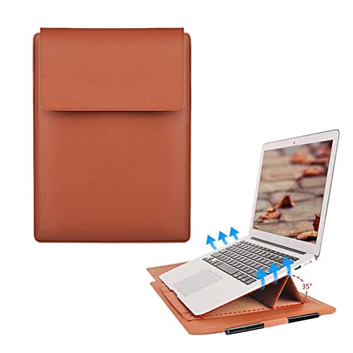 layue Computertas Laptopdraagtas met standaard,Computerkast, PU-lederen notebookcomputerkast, aktetas, laptophoes voor heren, dames, school