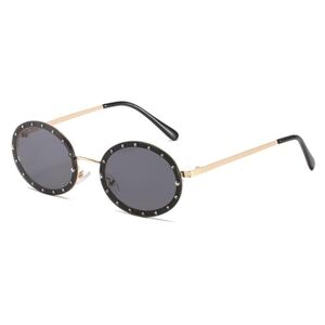 HCHES Ovale Randloze Kleine Zonnebril Heren Dames Shades UV400 Vintage Zonnebril Vrouwelijke Brillen Kristal, 7, One size