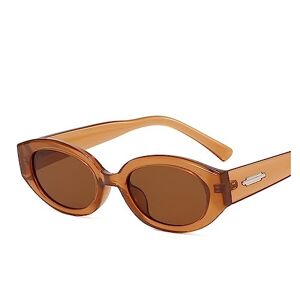 EkeNoz Retro ovale mannen en vrouwen klein frame hiphop zonnebril trendy commuter UV400 zonnebril cadeau (Color : A, Size : 1)