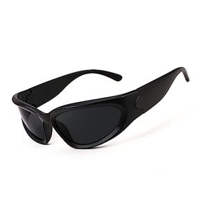 FEISEDY Snelle Bril Rave Wraparound Futuristische Zonnebril, Punk Sportbril Y2K Coole Techno-Bril voor Heren en Dames, met UV400-Bescherming B2951