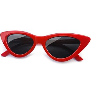 Joopin Vrouwen Kattenoog Zonnebril Gepolariseerde Vintage Mode Cat Eye Zonnebrillen Dames UV-bescherming (Rood Frame)
