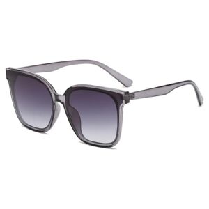 HCHES Oversize zonnebril Retro Gradiënt Vierkante Lens Groot Frame Zonnebril Voor Vrouwen Cateye Shade Vintage Brillen UV400, Helder Grijs, One size