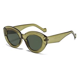 YAMEIZE Vintage zonnebril kattenoog voor dames Cat Eye zonnebril mode retro rave Y2k bril dik frame, groen/groen