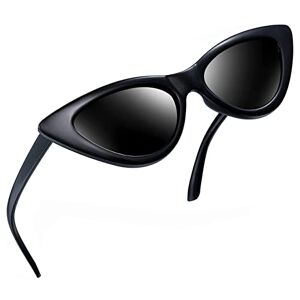 Joopin Vrouwen Kattenoog Zonnebril Gepolariseerde Vintage Mode Cat Eye Zonnebrillen Dames UV-bescherming (Zwart Frame)