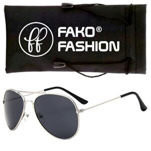 FF Fako Fashion Fako Fashion® Kinder Pilotenbril Piloot Zonnebril Zilver Zwart
