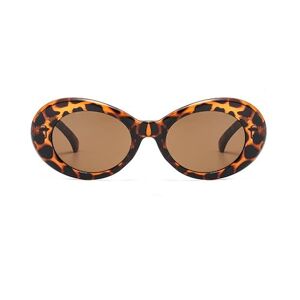 NLIGHTING ® Dames zonnebril, heldere zonnebril in vintage-stijl, ovaal, trapbril, kattenbril, uv-bescherming, retrozonnebril voor dames, elegant, vintage (gespikkeld)