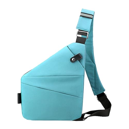 UnoSheng Riem met zakken, persoonlijke tas voor op reis, persoonlijke tas voor mannen, persoonlijke flex-tas, sjerptas, rechter schoudertas, kleine set, hemelsblauw, Eén Maat