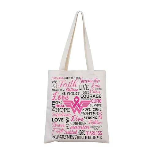 Generic Borstkanker bewustzijn Tote Bag Borstkanker Krijger Gift Borstkanker Survivor Gift, Roze draagtas