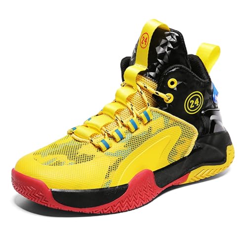 Uhclrr Basketbalschoenen Voor Kinderen Basketbalschoenen Voor Jongens Basketbalschoenen Voor Meisjes(32 EU, Yellow)