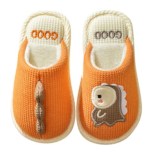 iOoppek Ballerina Pantoffels voor meisjes, 24 stuks, cartoon, dinosaurus, katoenen pantoffels, winter, indoor, outdoor, pantoffels voor jongens en meisjes, pantoffels dieren, A, 31 EU