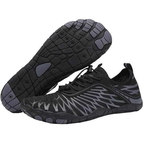 Distrainar Wandelschoenen Barefoot Unisex, Barefoot Vitality Schoenen, Wandelschoenen Barefoot Dames, Barefoot Schoenen Dames Brede Toe Box (Color : Black, Size : 9.5)