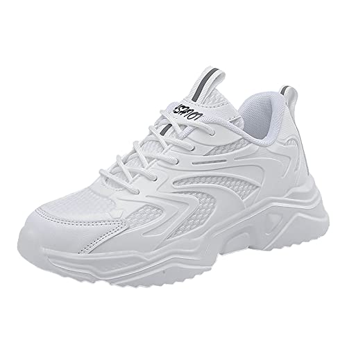 Generic Hardloopschoenen voor dames, sportschoenen, demping, hardlopen, ademend, wandelschoenen, straatloopschoenen, sneakers, trainingsschoenen, vrijetijdsschoenen, wit, 39 EU