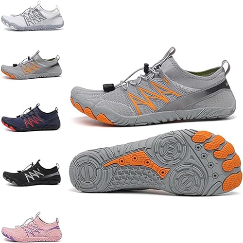 Frenaki Bronoir Barefoot Schoenen, Bronoir Air Barefoot Schoenen voor Dames en Heren, Minimalistische Cross Training Schoenen, Fivefinger Toe Schoenen, Mountain Step Barefoot Schoenen (37,Gray)