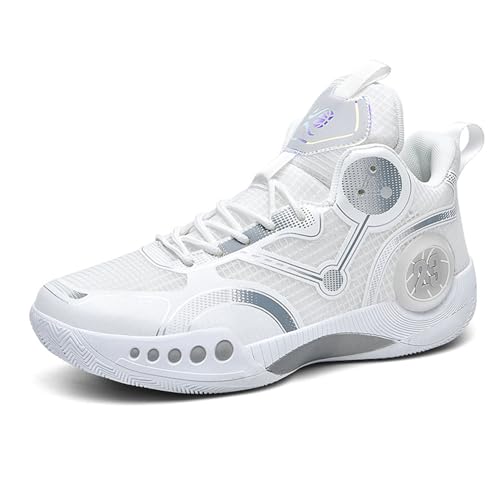 Uhclrr Basketbal Heren Sportschoenen Mannen Hardlopen Gym Outdoor Basketbalveld(42 EU, White)