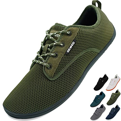 SOMIC Barefoot Schoenen Heren Ademend lichtgewicht niet-Slip Barefoot Schoenen Jogging Parkour Wandelen Groen 40EU