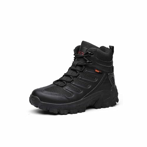 Yytcsjz Hoge tactische gevechtslaarzen, ademende antislip heren-gevechtswerkschoenen voor buiten, lichtgewicht militaire wandelschoenen, voor militaire gevechtswoestijnlaarzen (Color : Black, Size : 42 EU)