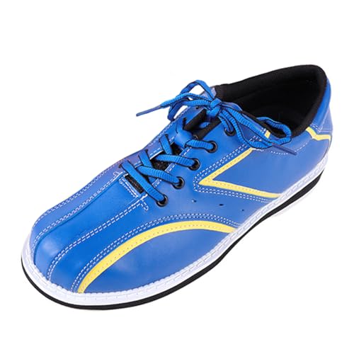 JiuQing Bowlingschoenen Voor Heren Lichtgewicht Lage Bowlingschoenen Met Glijdende Zool,Blauw,46 EU