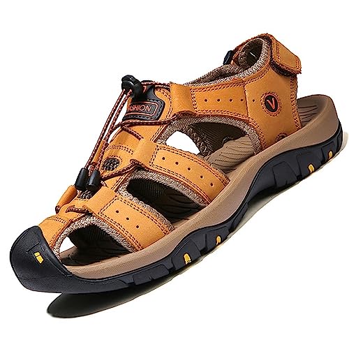 NOGRAX Sandalen Mannen Schoenen Zomer Mannen Sandalen Plus Size Sandalen Voor Mannen Casual Sneakers Outdoor Strand Water Slippers, Geel, 44 EU