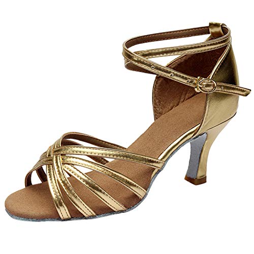 FGUUTYM Damesschoenen Gezondheidsschoenen Vrouwen Ballroom Dans Sandalen Prom Vrouwen Sandalen Peu Damesschoenen, goud, 38 EU