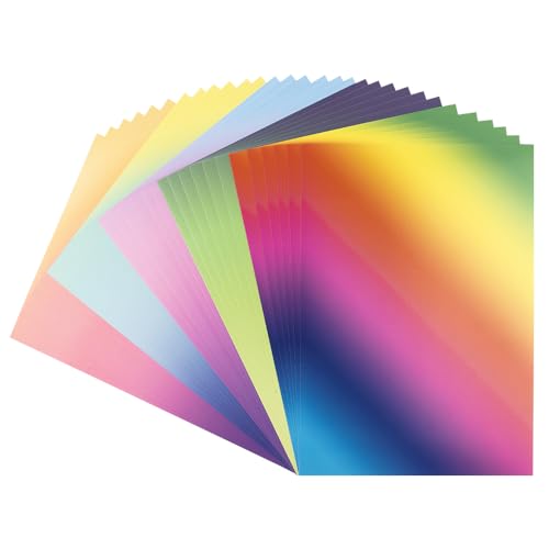 Ideen mit Herz Decorpapier met kleurverloop, kleurrijk decoratief karton, DIN A4, 250 g/m², intensief of pastel, 5 verschillende kleurverloop, 30 vellen