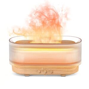 Sejoy Aroma diffuser met vlammen, 6 kleuren, diffuser, diffuser, diffuser, vlameffect, koeler, mist, luchtbevochtiger, thuis, kantoor, kamergeur of yoga, waterloze automatische uitschakeling, 300 ml