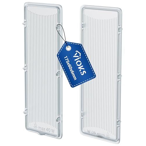 VIOKS 2 x lampafdekking, 175 x 60 mm, vervanging voor 00264984 lampen, afdekking afzuigkap, Bosch & afdekking lampen voor afzuigkappen Bosch Neff