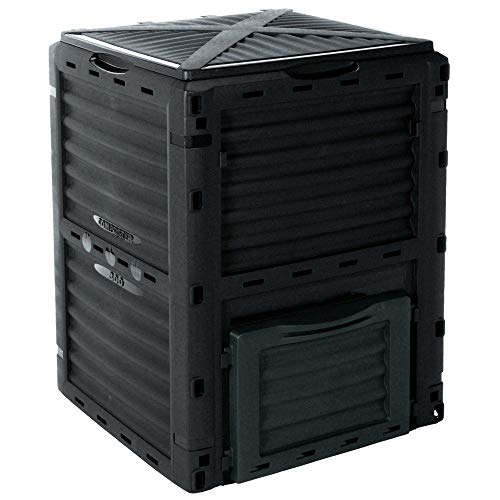 EMAKO composter met deksel 300L tuincomposter groen kunststof thermocompost 83x61x61cm