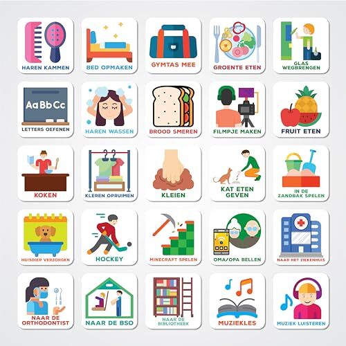 Smarfer Magnetische pictogrammen voor weekplanner planbord kind (4) 50 stuks voor kinderen dag planning kind gezin – autisme planner