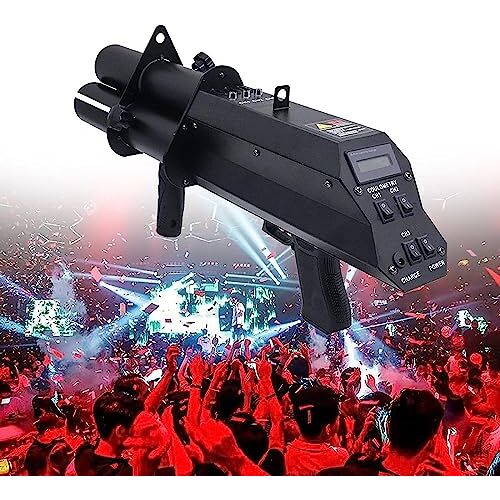 RayGenius Confetti Launcher, Elektrisch Confetti Kanon, Confetti Jet Kanon, Handheld Podium Effect LED Machine Confetti Jet Voor Halloween。