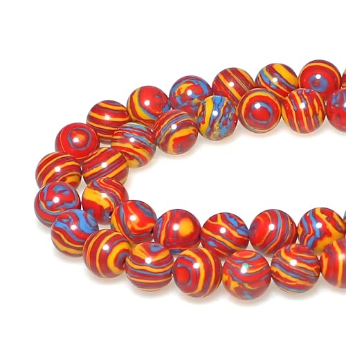 jartc Synthetisch Steen Kralen Blauw Rood Geel Malachiet Edelsteen Los Kralen Voor DIY Armband Ketting Sieraden Maken (6mm)