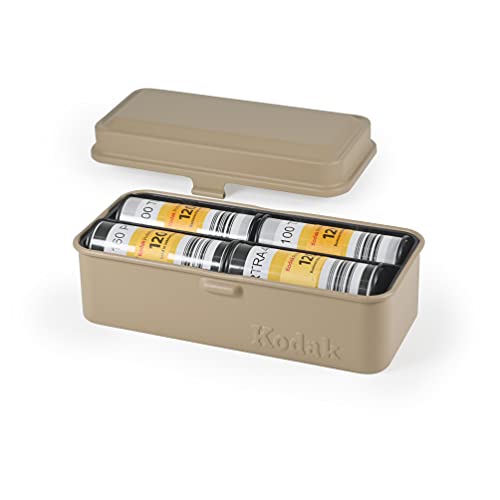 Kodak 120/135 Film Case voor 8 rollen van 120 films/10 rollen van 35 mm films Retro stalen kast om film te sorteren en te beschermen (Beige Top/Beige Body)..