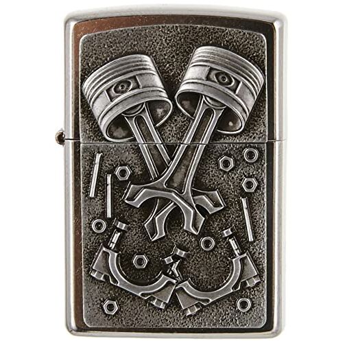 Zippo 207 Motoronderdelen aansteker, messing, Street Chrome, One Size