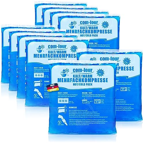 com-four ® 10x meervoudig kompres, koude en warme kompressen, 14 x 13 cm geschikt voor microgolven Made in Germany (10 stuks medium)