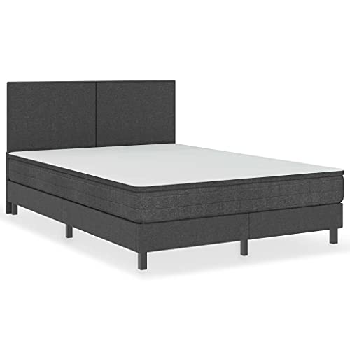 vidaXL Boxspringframe Slaapmeubel Meubel Boxspring Bedframe Bed Ledikant Boxspringbed Bedden Frame Boxspringbedframe Stof Grijs 140x200 cm