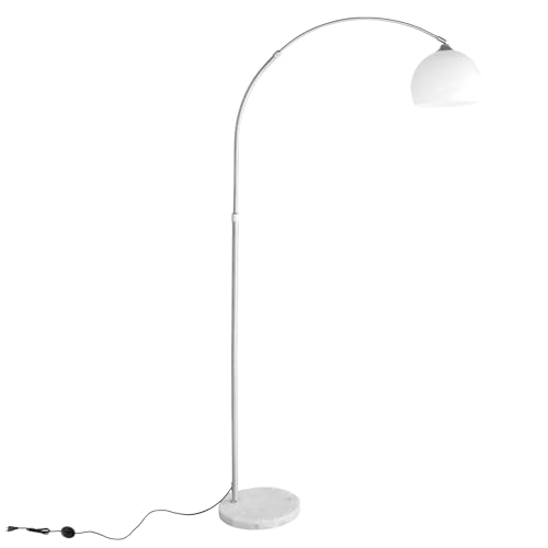 CCLIFE LED E27 booglamp hoogte verstelbaar marmeren voet wit oranje vloerlamp vloerlamp booglamp boogstandaard lamp