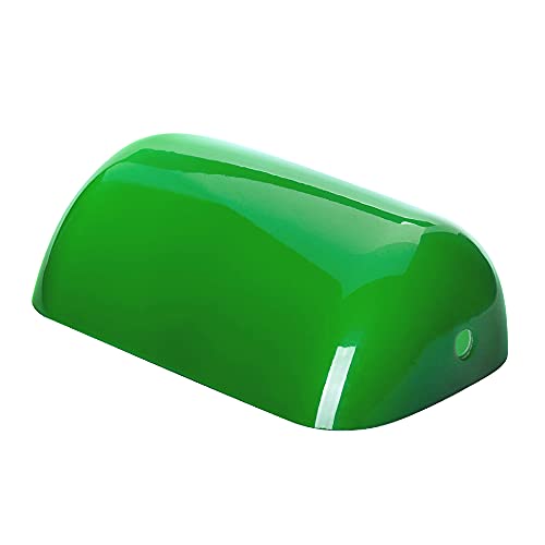 Orion Vervangend glas, banklamp (6 x 22,5 x 13,5 cm diep), vervangende lampenkap van glas, vervangende kap voor bankierslampen, lampen, glanzend, groen