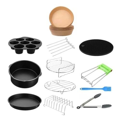 Generic Airfryer Accessoires 16 Stuks Airfryer Bakpapier Aifryer Philips XXL & XL Airfryer Tefal Airfryer Bakvorm Keuken Airfryer XL Airfryer XXL ø 20 cm (Deluxe, 16, items)