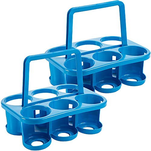 Centi Platte mand 2 stuks flessendragers voor 6 flessen 1,0 of 1,5 liter Made in Europe, kleur: blauw