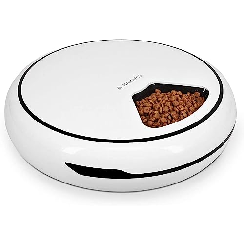 Navaris automatische voerbak voor huisdieren Voerautomaat 4 maaltijden per dag voor hond en kat Werkt op USB of batterijen Inhoud 1,6 liter