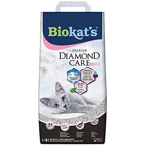 Biokat's Biokat’S Diamond Care Fresh, Geurend Fijne Kattenbakvulling Met Actieve Kool En Aloë Vera 1 Zak (1 X 8 L)