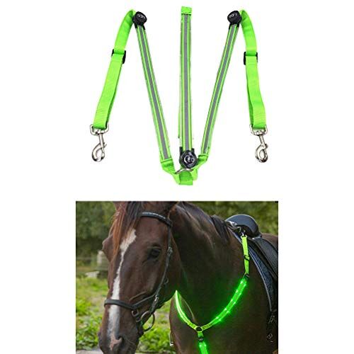 ARTOCT Nachtzicht LED Horse Borstkraag Lichtgevende Horse Borstband Veiligheid Gear in Nachtuitrusting voor Paardrijden Verstelbare Veiligheidsuitrusting