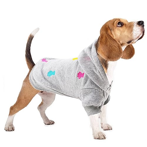 LeerKing hondenjas hondenjas hondensweater hoodies winterjas voor kleine honden en huisdieren Grijs XL