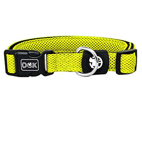 DDOXX Hondenhalsband Air Mesh, verstelbaar, gewatteerd   vele kleuren   voor kleine & grote honden   Halsband Hond Kat Puppy   Hondenhalsbanden   Kattenhalsband Puppy Halsband klein   Geel, XS