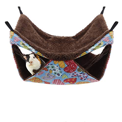 YOUTHINK Hangmat voor Kleine Dieren, Zachte en Warme Huisdieren Kooi Hangmat 2/3 Lagen Hangende Bed voor Schattige Hamsters, Fretten, Papegaaien, Cavia's, Kooi Accessoires