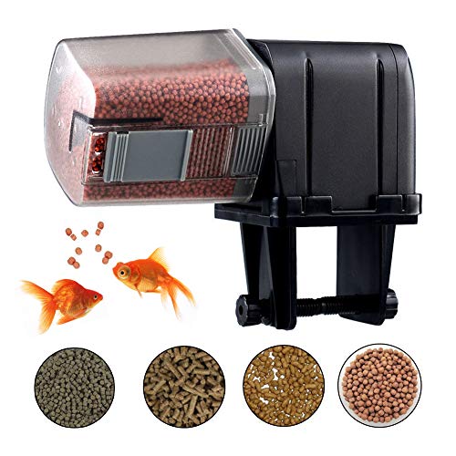 Vientiane Automatische visvoerautomaat, Eenvoudig Visvoerautomaat, 12/24 uur Aquarium Vissenkom Timer Feeder, Controleerbare Simpele Schildpad voerautomaat, Vakantie Weekend Visvoer Dispenser Feeder(170 ml Capaciteit)