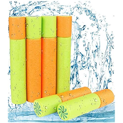 KAHEIGN 6Pcs Wasserpistolen für Kinder, 33CM Spritzpistole Wasserspritze Schaum Wasserspritzpistole Strandspielzeug, Kinder Wasserpistolen Super Wasserblaster für Pool Strand Outdoor