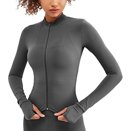 SEAUR Hardloopjassen voor vrouwen, lichtgewicht, gym, slim fit, atletisch, work-out, yoga, sport, actieve jas, sportkleding, S